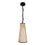 Luminaire suspendu tambour conique à 1 lumière Nena - Noir mat - Abat-jour faux albâtre-1564614288