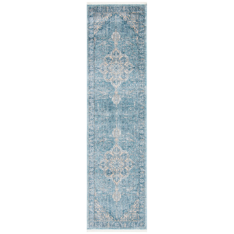 Maus Hand Woven Blue Indoor Rug, Runner 66 x 244 cm