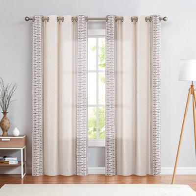 Paire de rideaux semi-transparents en lin Kidist