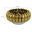 Milly Decorative Bowl, Raised Petal Rim, Gold Metallic Ceramic 13 Inch