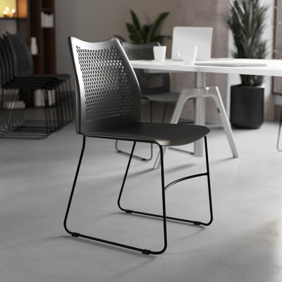 Oliverson Plastic Stacking Lobby Chairs with Honeycomb Backs