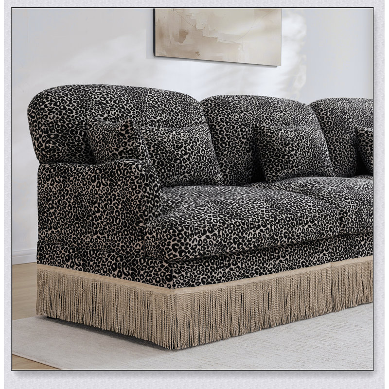 Canapé Comfy Chenille Leopard, Black Chenille