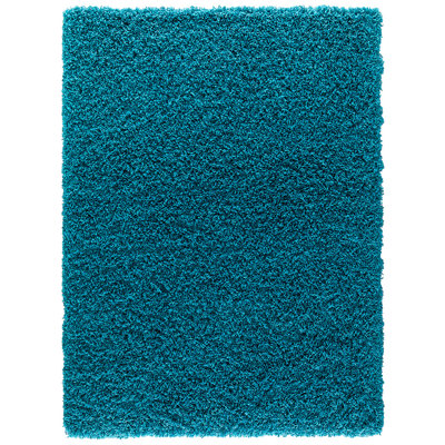 Verona Thick Teal Shaggy Area Rug – Soft Pile, Non-Slip, Durable Polypropylene Carpet for Living Room, Bedroom & Hallway