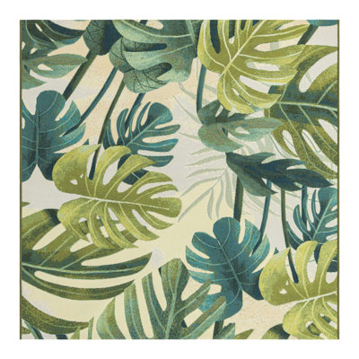 Cindina Washable Floral Indoor / Outdoor Rug