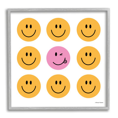 " Pink & Yellow Smiley Faces "