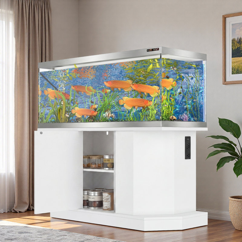 Support d'aquarium avec prise de courant et armoire de rangement