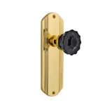 Deco Plate with Crystal Black Door Knob