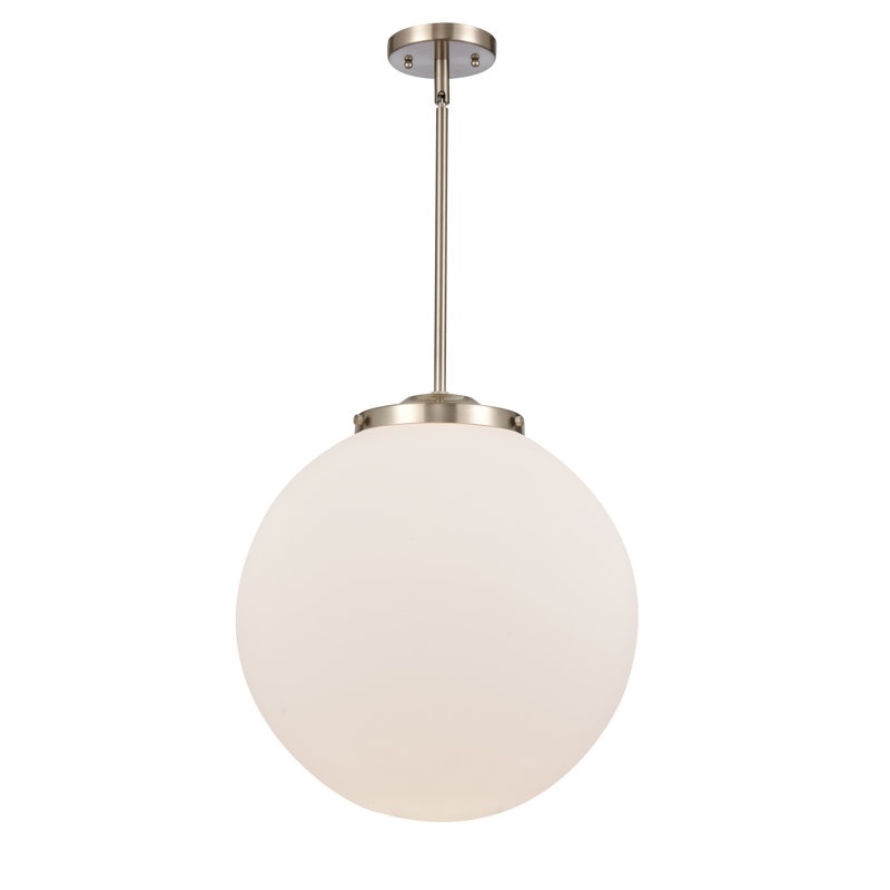 Luminaire suspendu sphère 1 lumière Frederick, Nickel satiné brossé