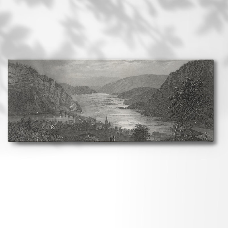 Harper's Ferry par Moonlight sur toile, H 8 po x l 20 po x P 1,5 po