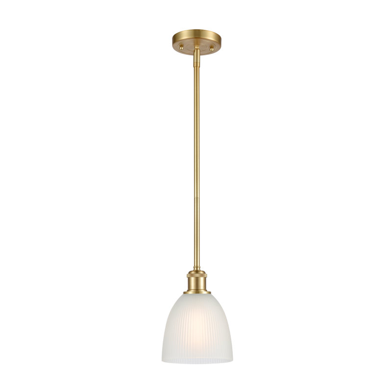 Luminaire suspendu en forme de cloche 1 lumière Whipple, Blanc, Ampoule non incluse, Bronze huilé