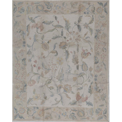 Tapis beige et beige noué à la main de haute qualité