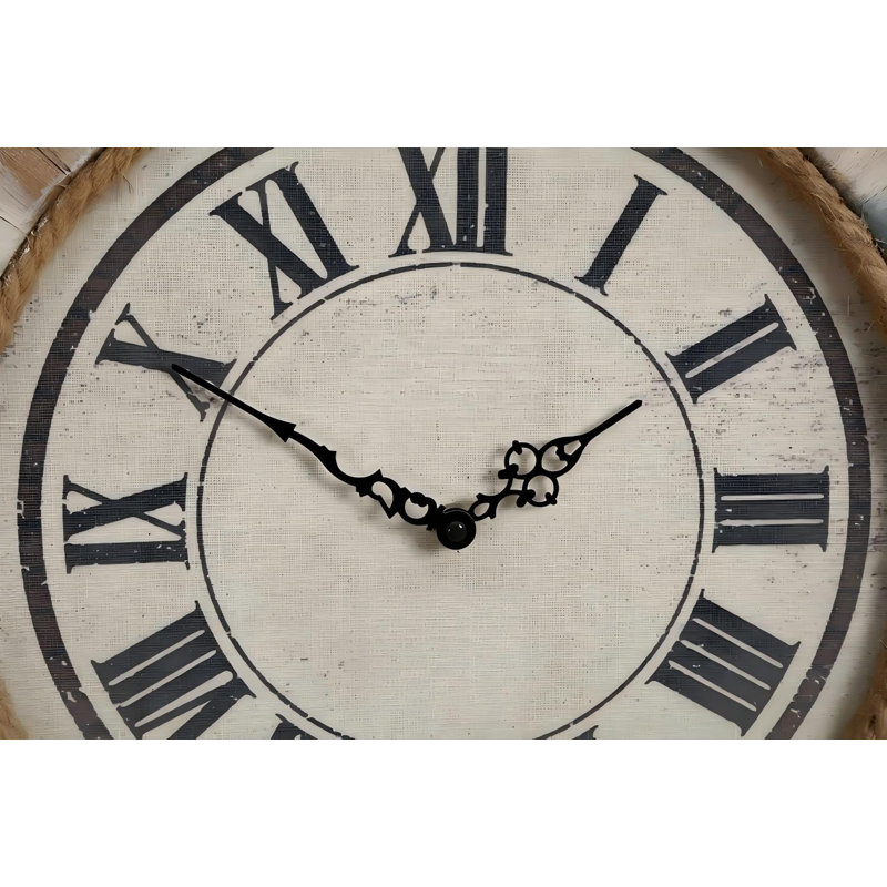 Horloges murales rétro fabriquées à la main, quartz silencieux sans tic-tac, à piles, style chiffres romains, (couleur rétro)