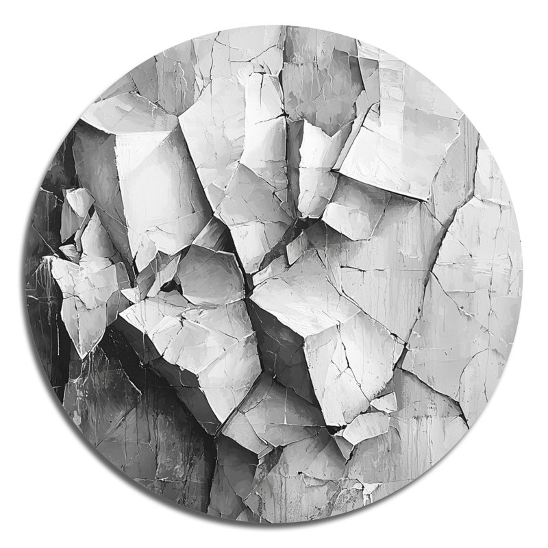 «Symmetry brisé du cubisme monochrome II», reproduction d'art moderne en métal gris, H 16 po x l 16 po