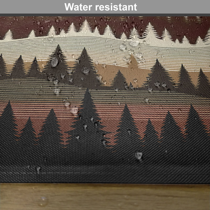 Ensemble de 4 napperons Ambesonne, brun, forêt, zigzag sauvage, art naturel, brun clair et ivoire