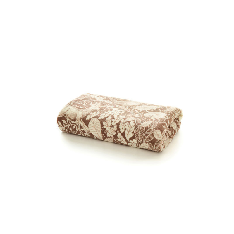 Deyongs 1846 Winter Forest Check Fleece Throw, Brown
