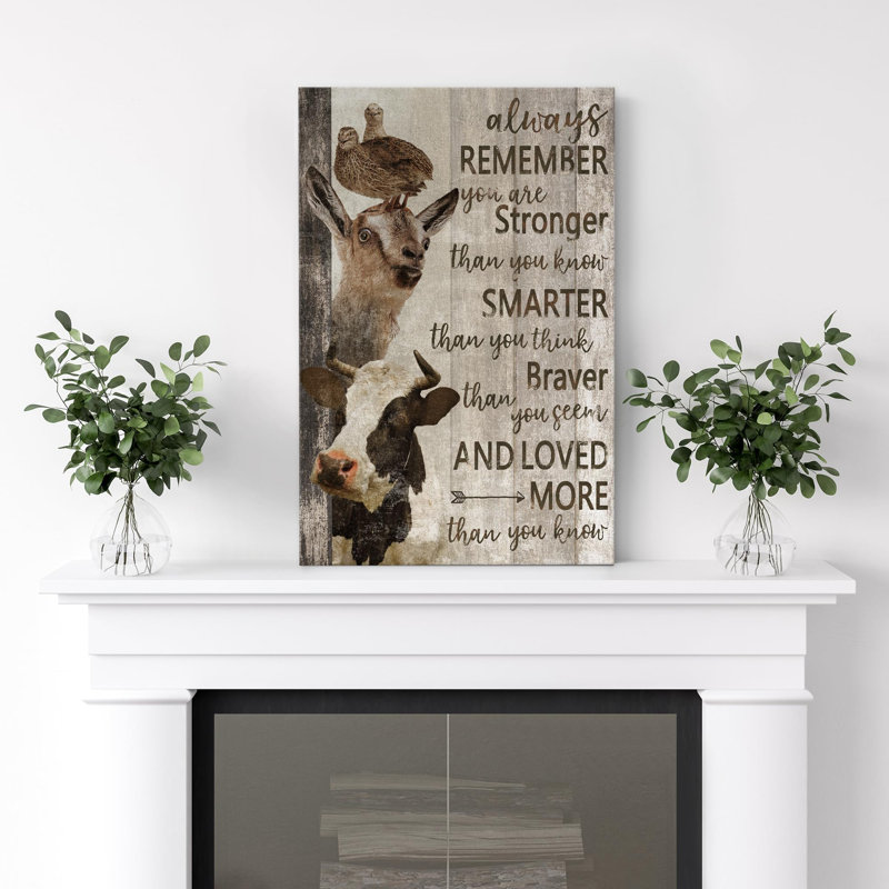 Impression de citations et de citations d'animaux de campagne, Toile tendue, H 36 po x l 24 po