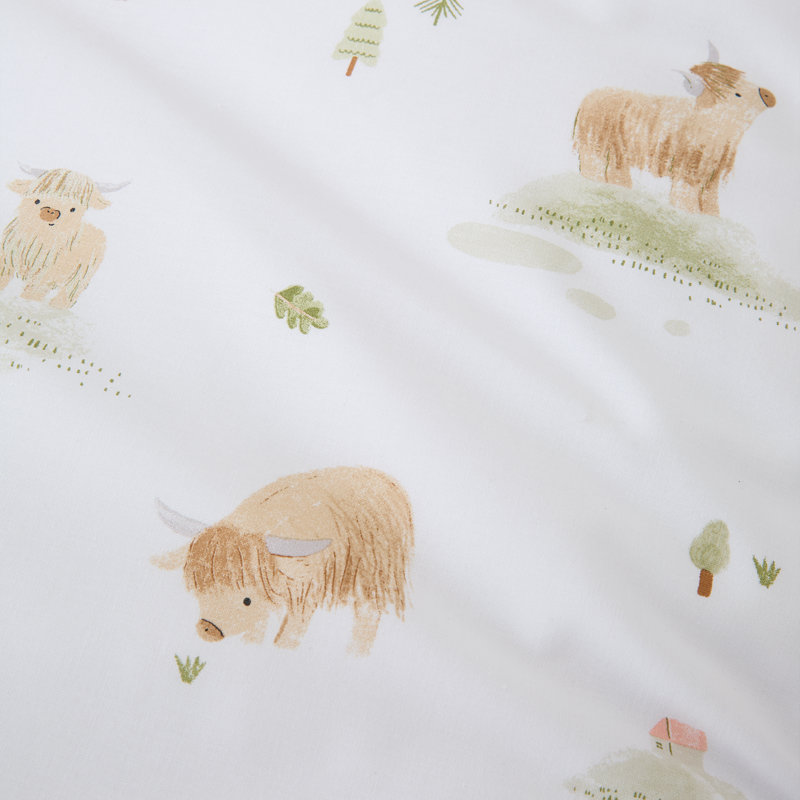 Mini Moo Cow Cotton Fitted Sheet, Single (3')