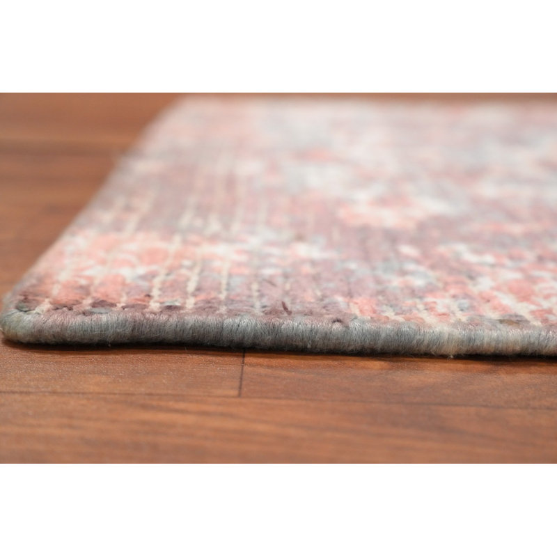 Contemporary Abstract Rug 2x4 with Elegant Textured Design