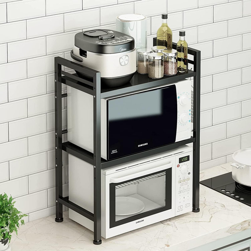 Support de micro-ondes extensible, cuisine de comptoir, Noir