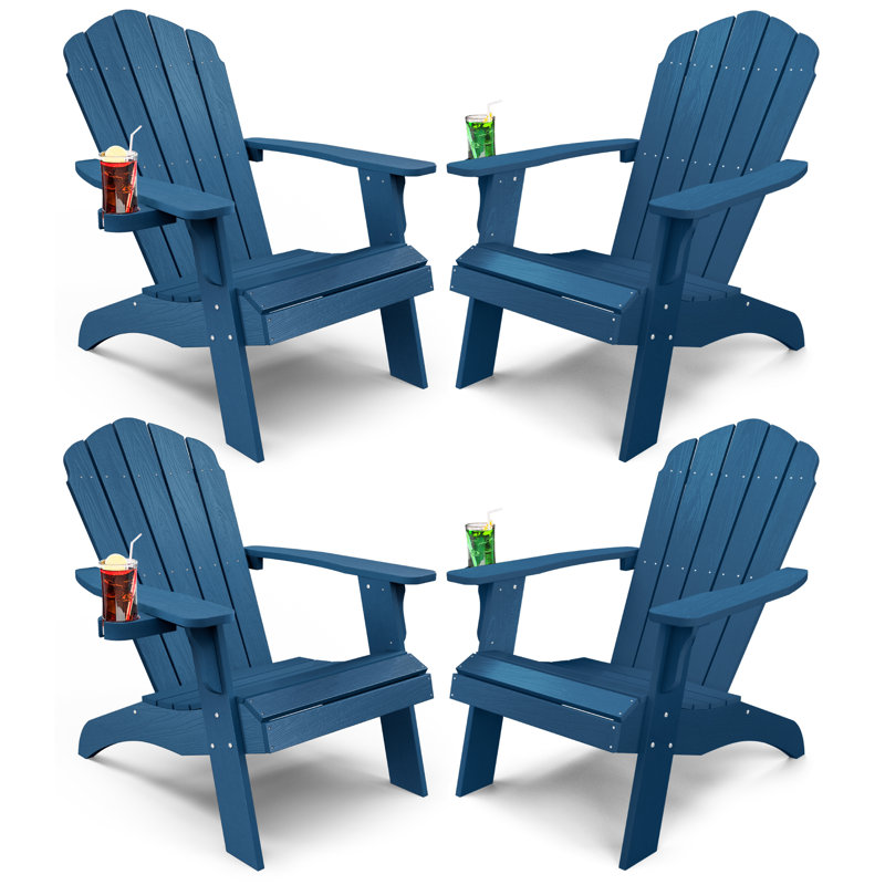 Ensembles de chaises Adirondack surdimensionnées en plastique, Bleu marine