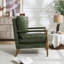 Fauteuil d'appoint en chenille, fauteuil d'appoint en broche avec accoudoirs couverts, fauteuil d'appoint de style campagne avec bois tourné (ensemble de 2)-635552019