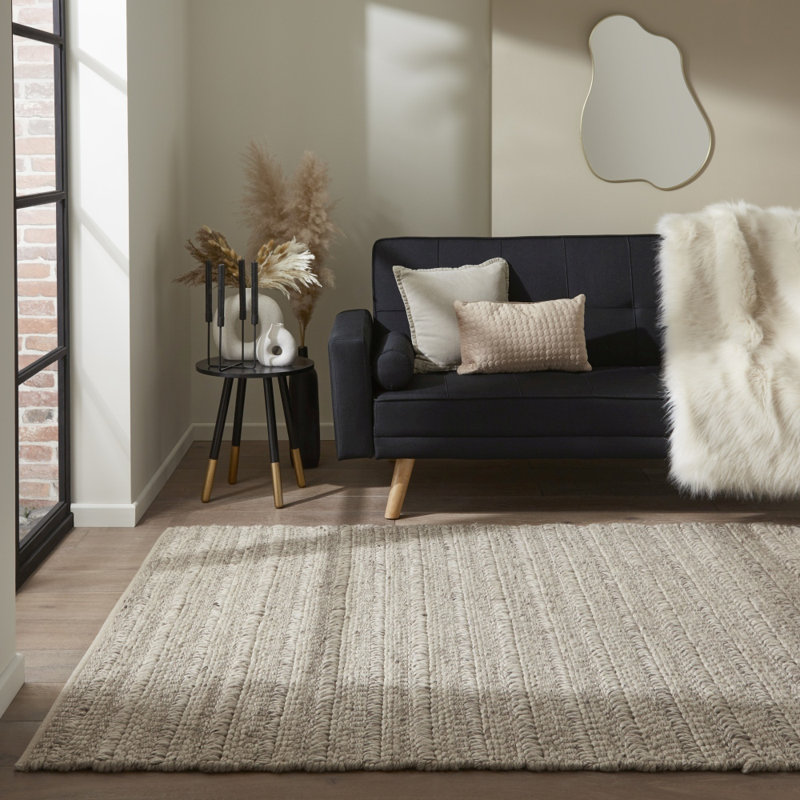 Lilian Striped Wool Area Rug, Rectangle 160 x 230cm