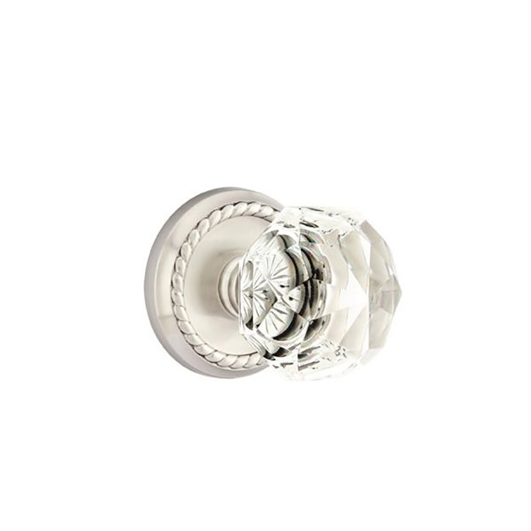 Emtek Passage Knobset w/ Rope Rosette and Diamond Glass Knob