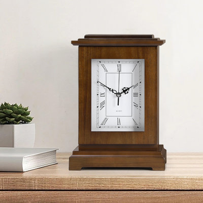 Wooden Mantel Clock With Hidden Compartment