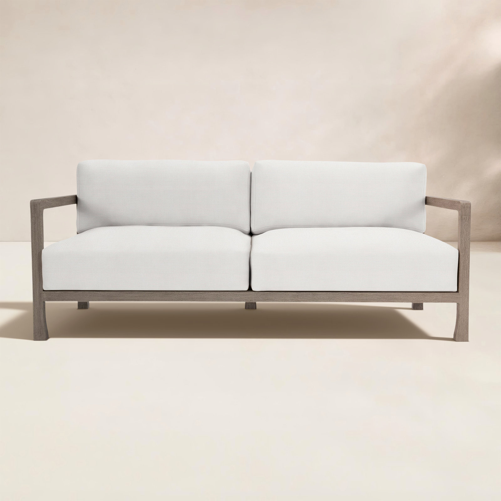 Tanah 80" Teak Patio Sofa, White Linen 6016-000