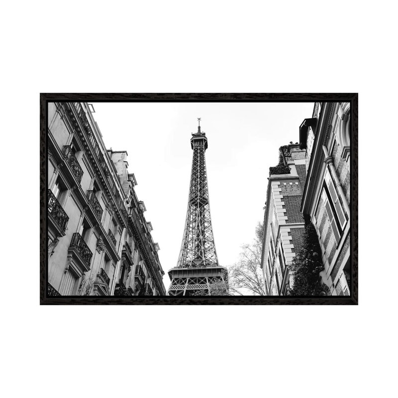 Eiffel Tower V by Bethany Young - Print on Canvas, Black Framed, 45.72cm H x 66.04cm W x 3.81cm D