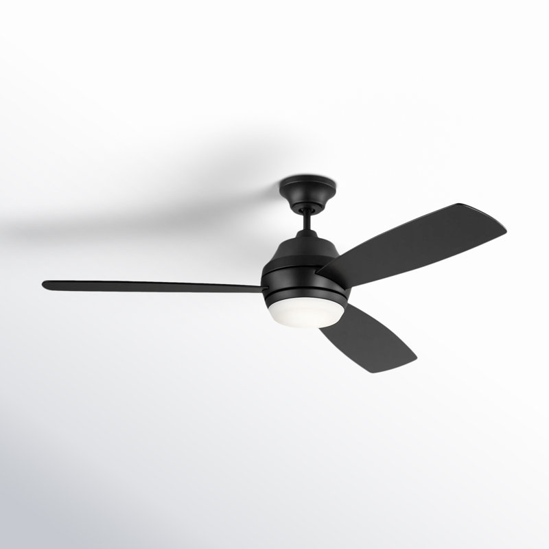 Rivers 52'' Ceiling Fan with LED Lights, Midnight Black, Midnight Black
