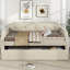 Lit de jour rembourré avec lit gigogne, beige pour lit simple-1315322480