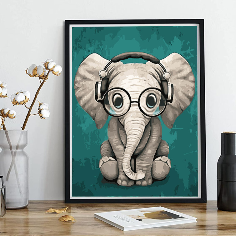 Elephant Diamond - Unframed Graphic Art on Canvas Trinx