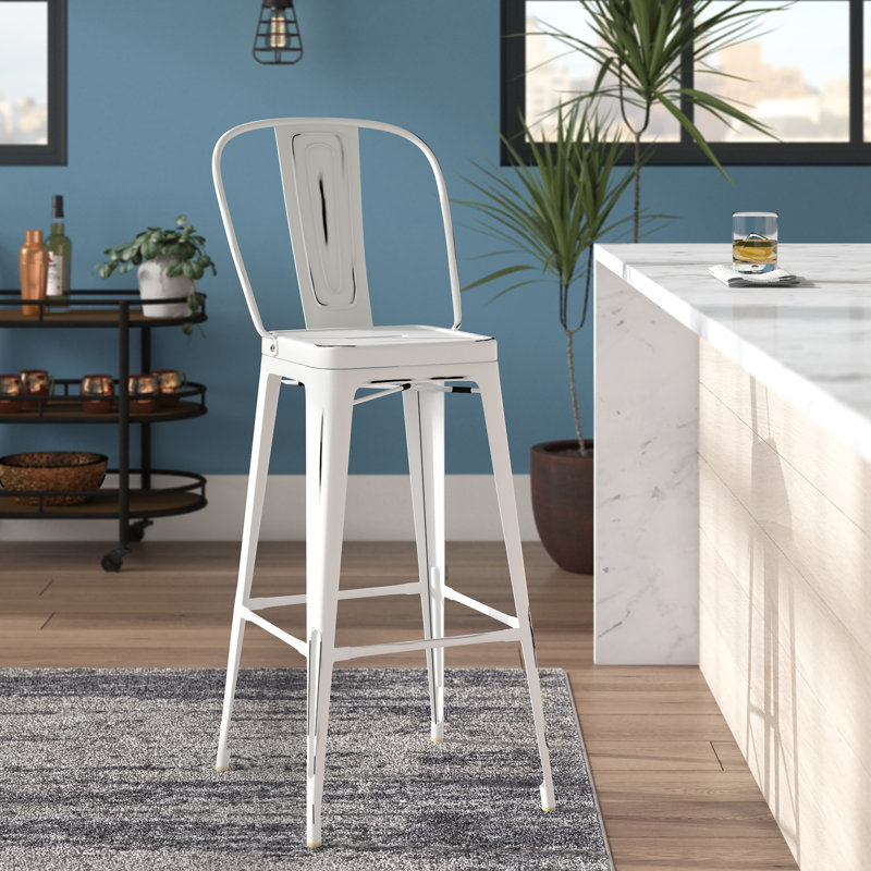 Promenade 30" Gunmetal Industrial Modern Metal Bar Stool