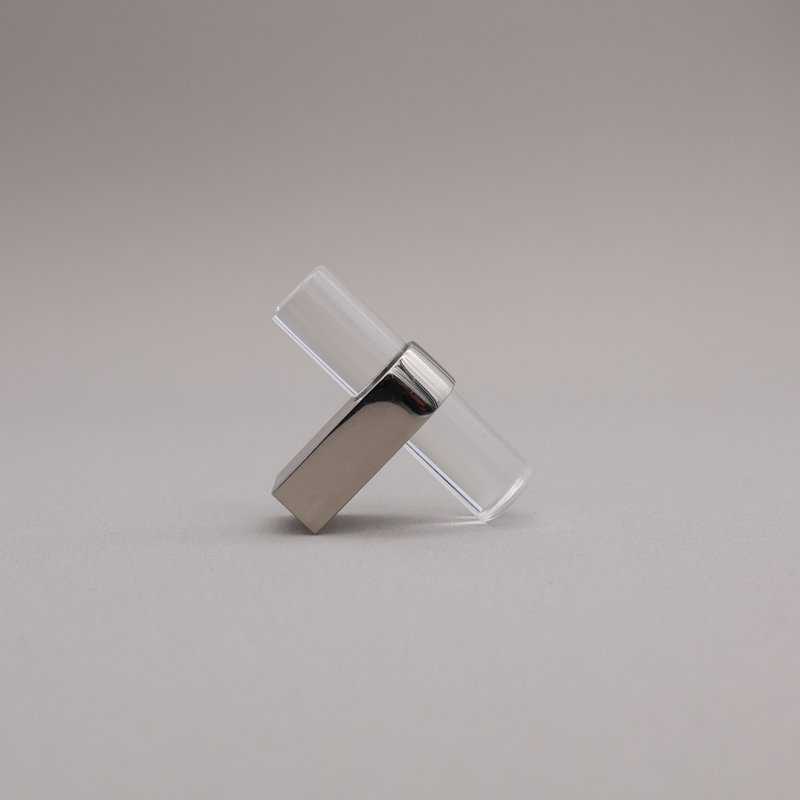 Clarity Acrylic Bar Knob, Polished Nickel/Clear Acrylic