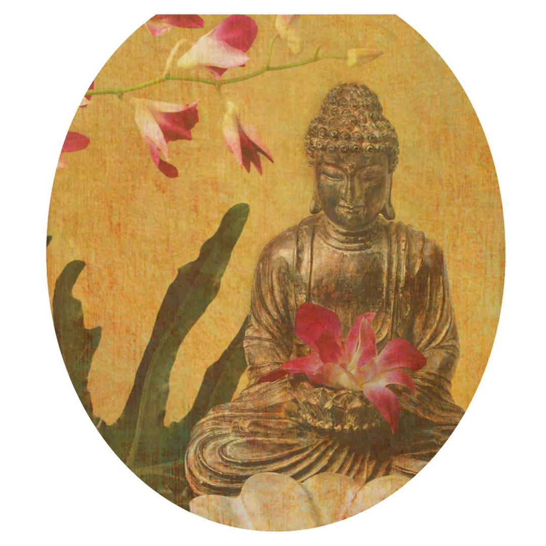 Serenity Themes Toilet Seat Decal – Toilet Tattoos Zen Spa Static Cling Vinyl Lid Cover Fits Round & Elongated Seats Toilet Tattoos Toilet 