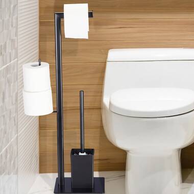 Eisl WC Garnitur Bambus WC Papier Halterung, Toilettenpapierhalter Holz  Standgarnitur mit Toilettenbürste