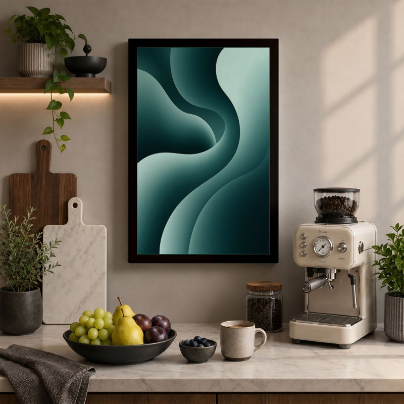 Fluid Forms Minimalist - Wrapped Canvas, 18x12 - 45.7 x 30.5 cm, Terracotta Border