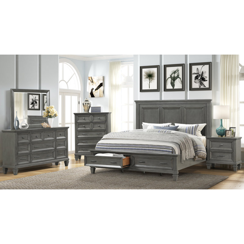 Ensembles de chambre à coucher 6 pièces, ensembles de meubles de chambre à coucher en bois très grand avec lit très grand