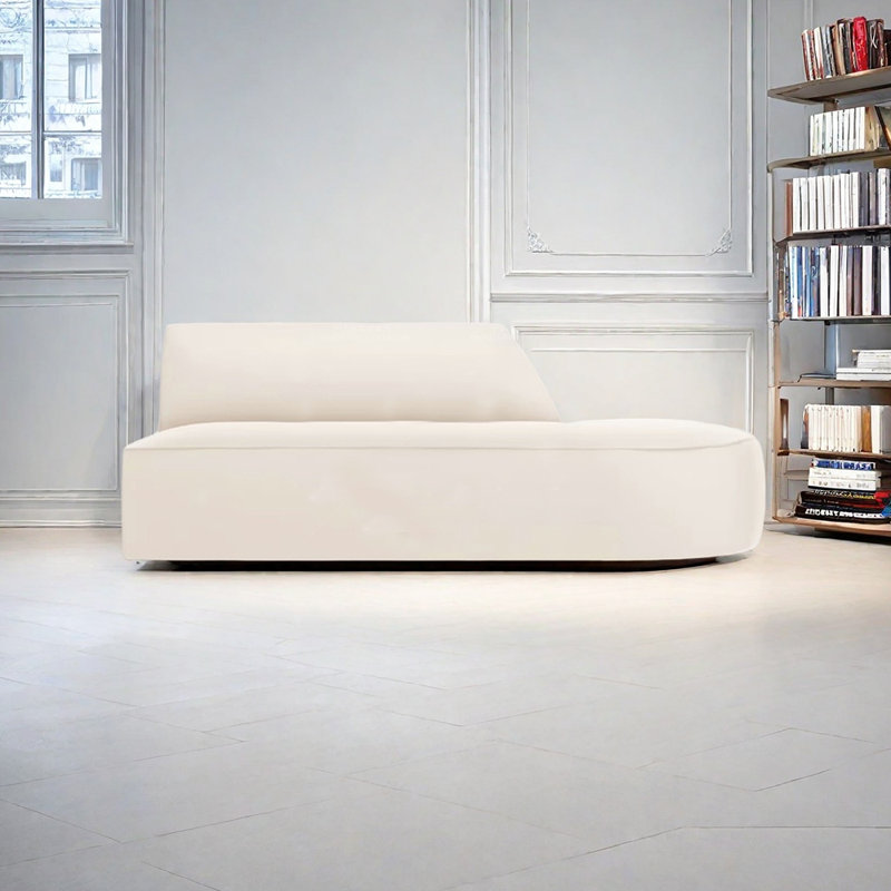 Chaise en velours Elegant, Orienté à gauche (vu de face), Blanc
