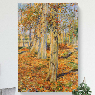 Autumn Forest by Kuroda Seiki - Wrapped Canvas Painting Pint - Wrapped Canvas