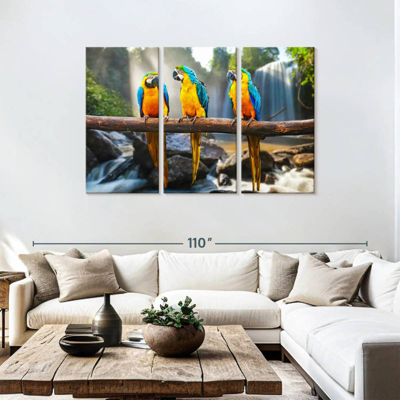 Macaw Friends, 48" H x 74" W