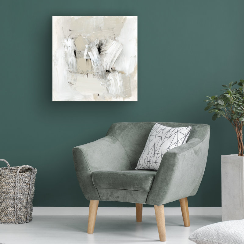 Victoria Barnes White Abstract Canvas Art, 24" x 24"