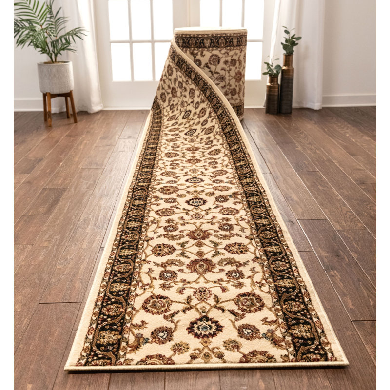 Tapis d'escalier à couloir taille personnalisée ivoire Chimeng Sarouk Well, Tapis de couloir 2 pi 3 po x 23 pi