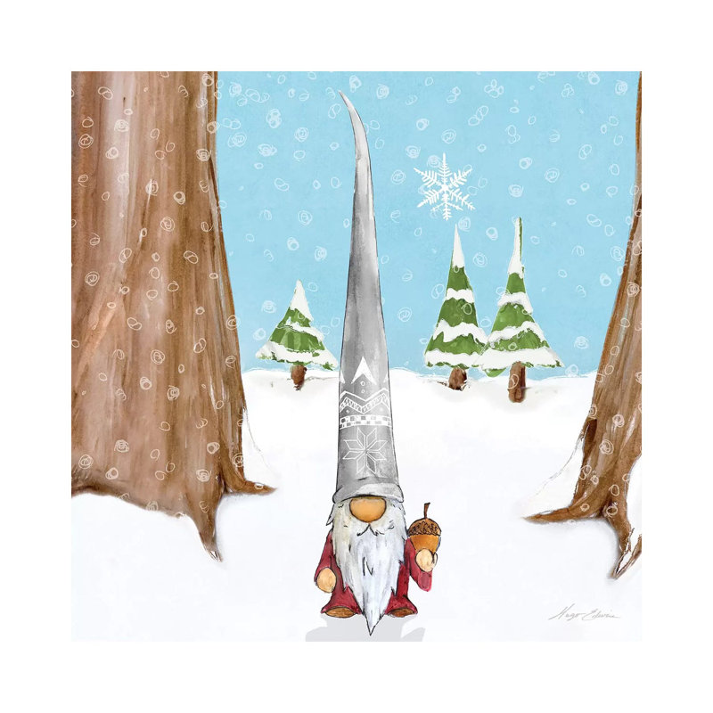 Winter Gnome II by Hugo Edwins - Wrapped Canvas Print, 30.48 cm H x 30.48 cm W