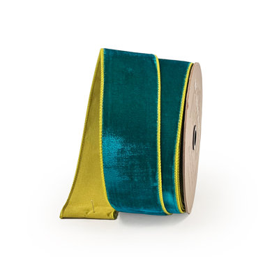 TURQUOISE GREEN VELVET RIBBON