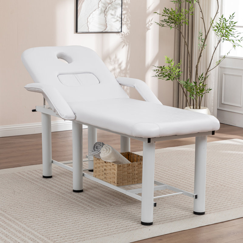 Lit de beauté multifonctionnel | Capacité de 600 lb | Dossier inclinable de 0 à 30 ° | Cuir de polyuréthane résistant à l'eau et mousse viscoélastique haute densité | Coussin d'allaitement amovible | Idéal pour l'esthétique, le massage et le tatoo