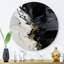 «Black Textured Splash Paint Art I», art abstrait mural rond en métal-88629030