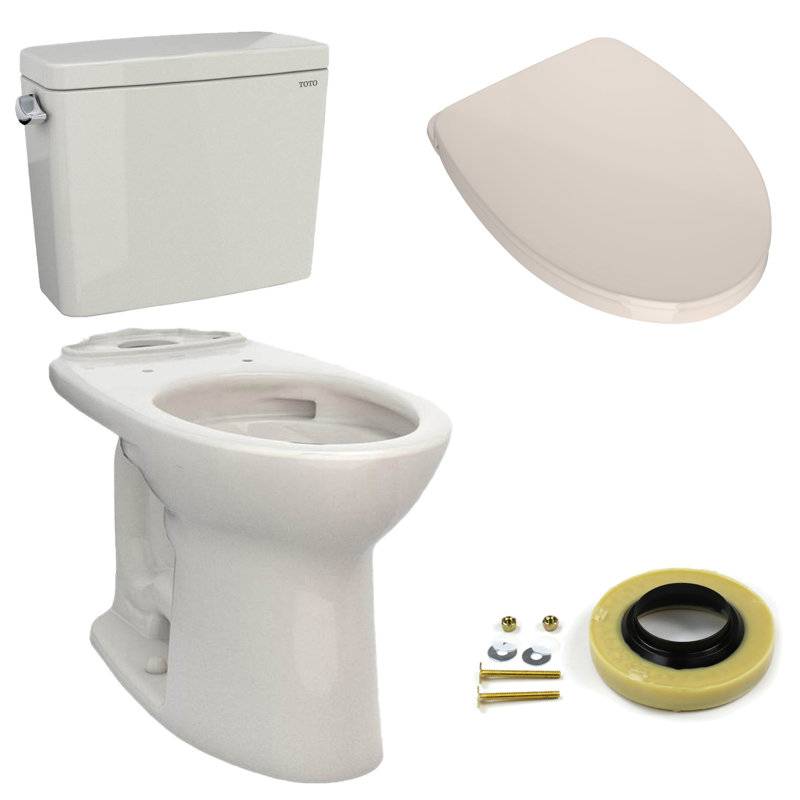 Drake® 1.6 GPF Elongated Two-Piece Toilet (Seat Included), Sedona Beige