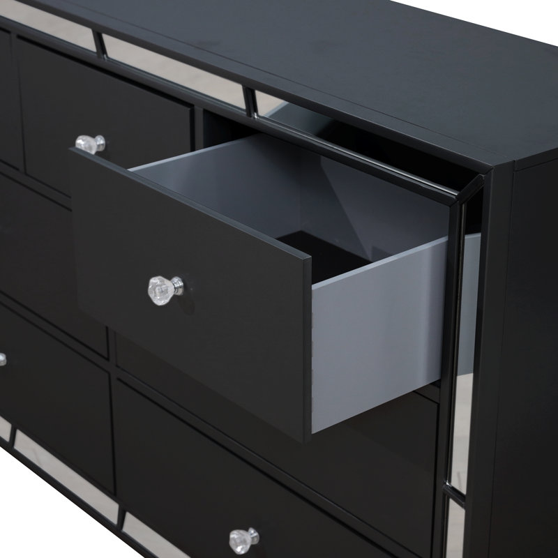 Belisa Dresser Mirror Set, Black